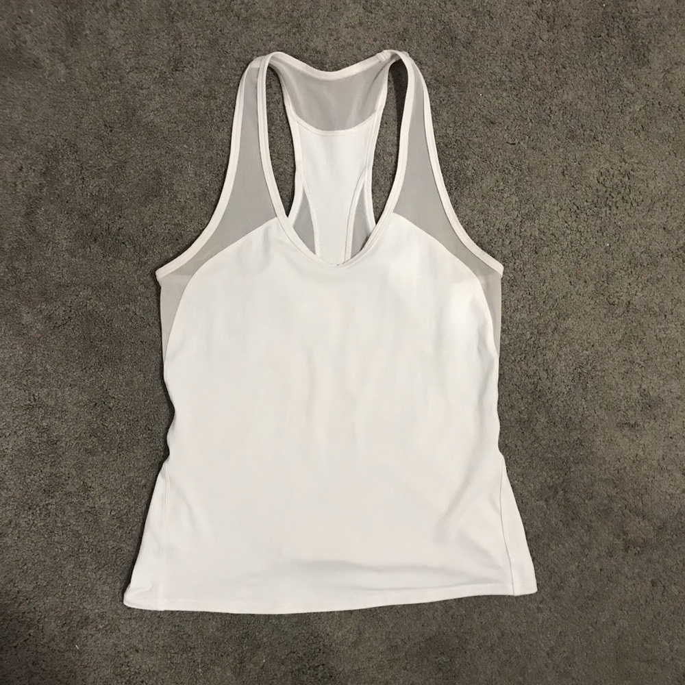 Lululemon White Tank with Mesh Inserts